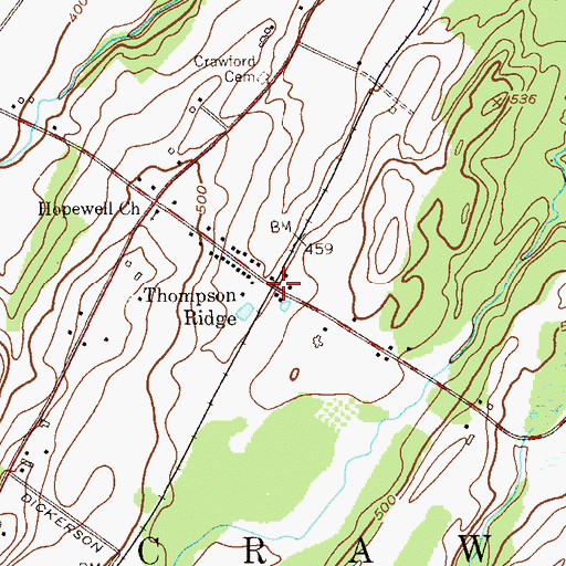 Topographic Map of Thompson Ridge, NY