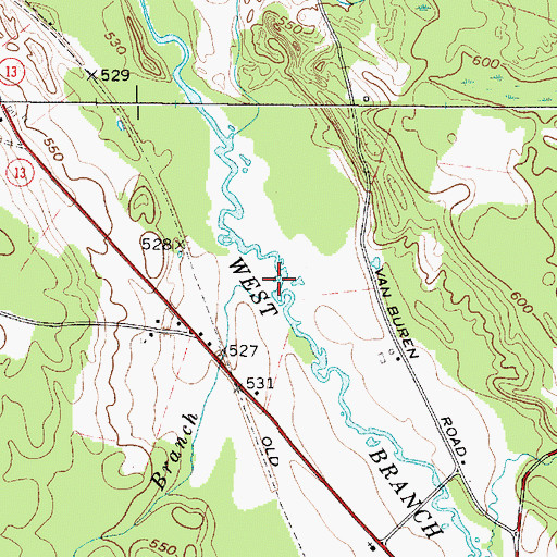 Topographic Map of Thompsons Branch, NY