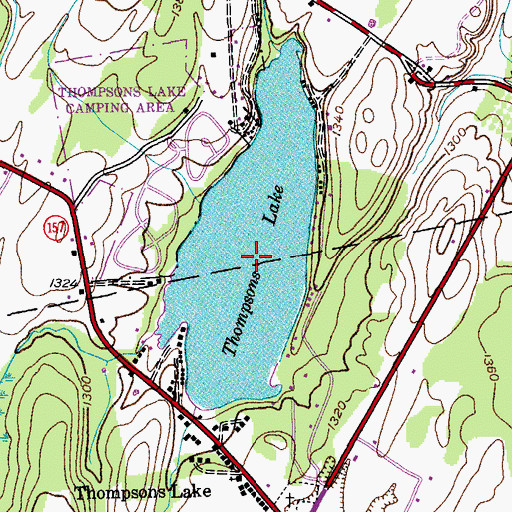 Topographic Map of Thompsons Lake, NY