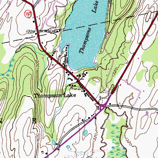 Topographic Map of Thompsons Lake, NY
