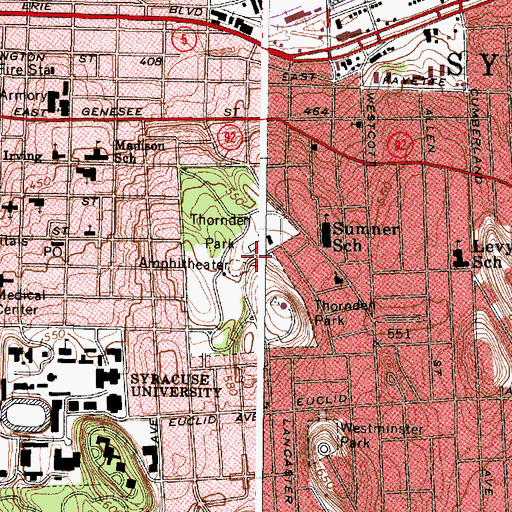 Topographic Map of Thornden Park, NY