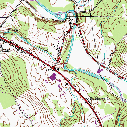 Topographic Map of Thorp Creek, NY
