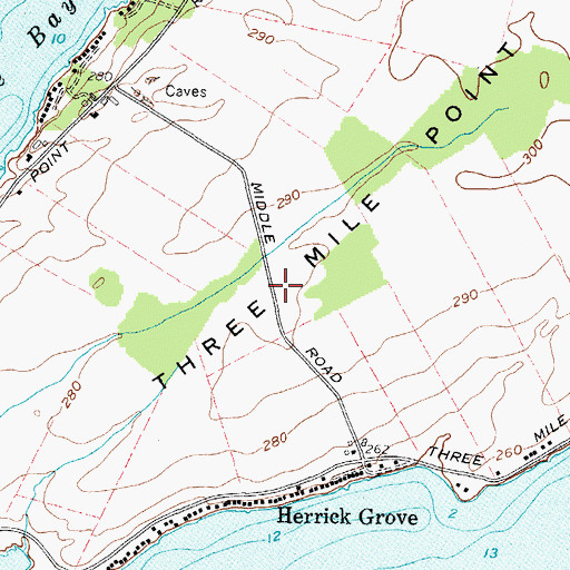 Topographic Map of Three Mile Point, NY
