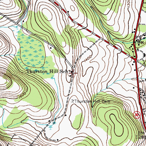 Topographic Map of Thurston Hill School, NY
