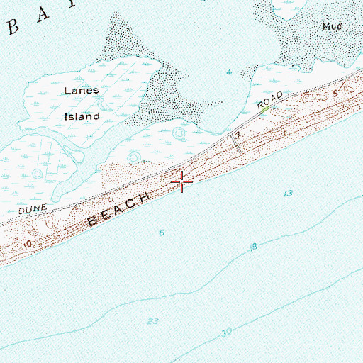 Topographic Map of Tiana Beach, NY