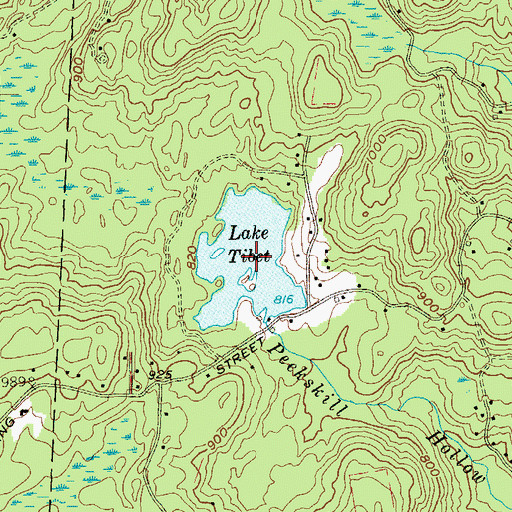 Topographic Map of Lake Tibet, NY