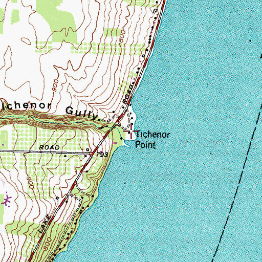Topographic Map of Tichenor Point, NY