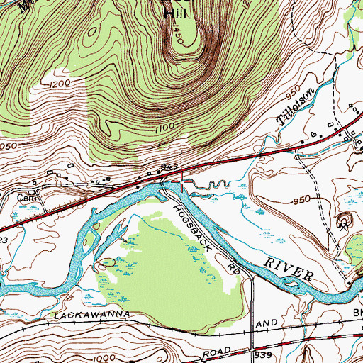 Topographic Map of Tillotson Creek, NY