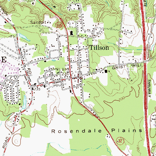 Topographic Map of Tillson, NY