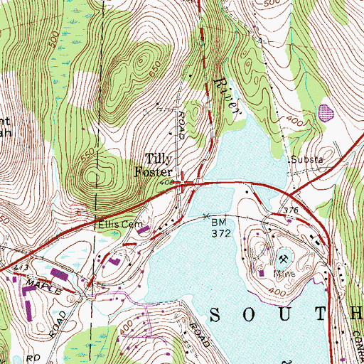 Topographic Map of Tilly Foster, NY