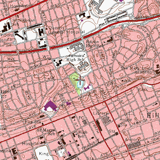 Topographic Map of Captain George H Tilly Park, NY
