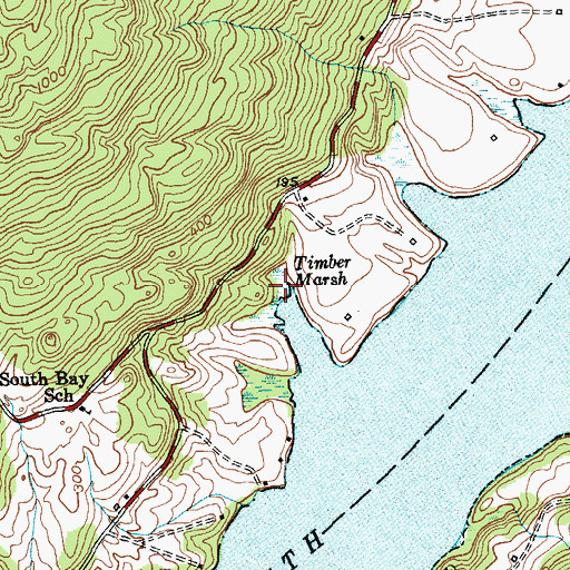 Topographic Map of Timber Marsh, NY