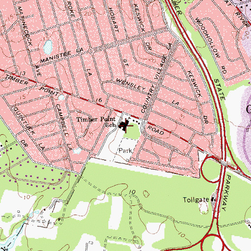 Topographic Map of Timber Point Elementary School, NY