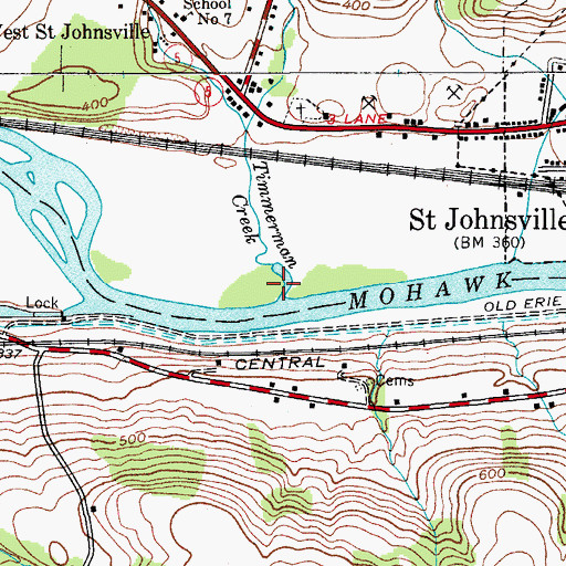 Topographic Map of Timmerman Creek, NY