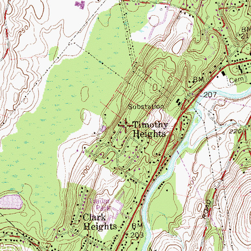 Topographic Map of Timothy Heights, NY