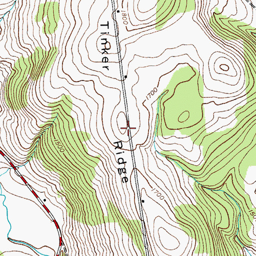 Topographic Map of Tinker Ridge, NY
