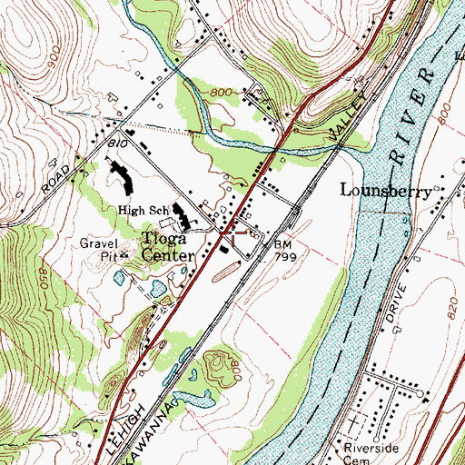 Topographic Map of Tioga Center, NY