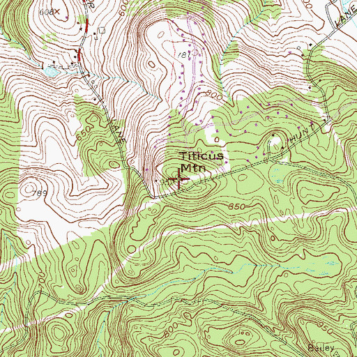 Topographic Map of Titicus Mountain, NY