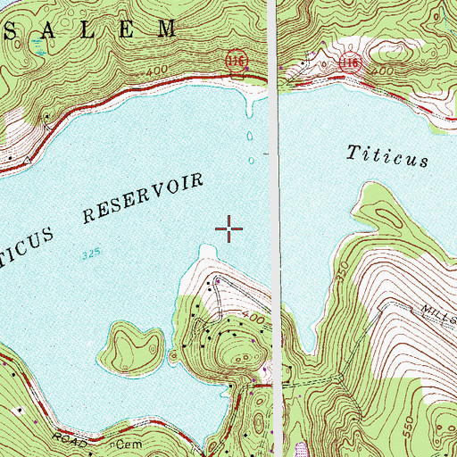Topographic Map of Titicus Reservoir, NY