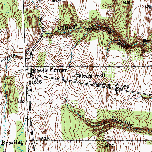 Topographic Map of Titus Hill, NY