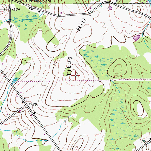 Topographic Map of Titus Hill, NY