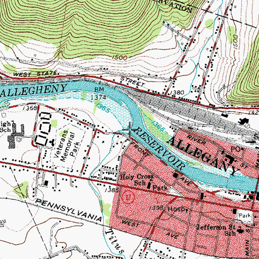 Topographic Map of Titus Run, NY