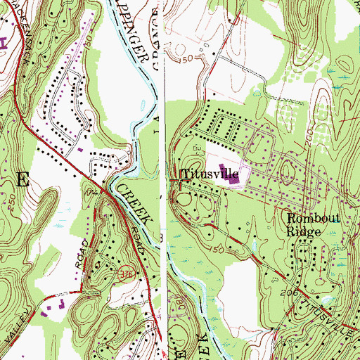 Topographic Map of Titusville, NY