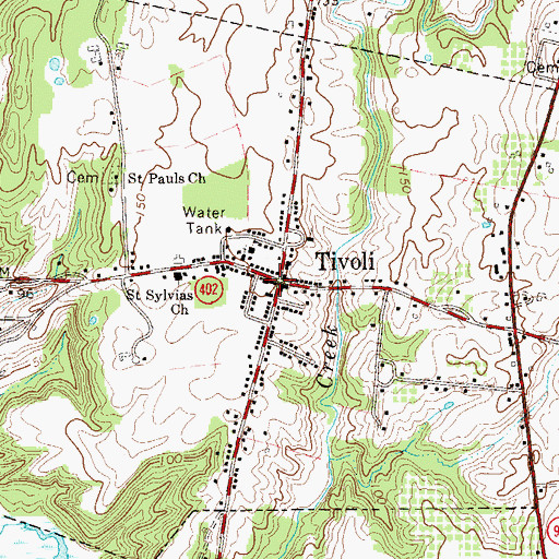 Topographic Map of Tivoli, NY