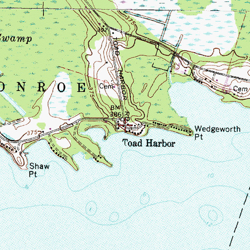 Topographic Map of Toad Harbor, NY