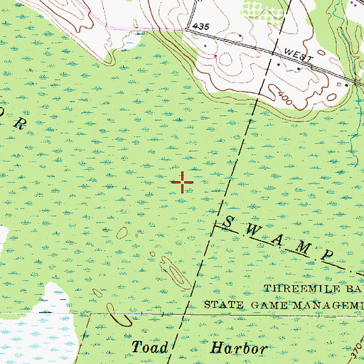 Topographic Map of Toad Harbor Swamp, NY