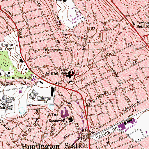 Topographic Map of Robert K Toaz Junior High School, NY