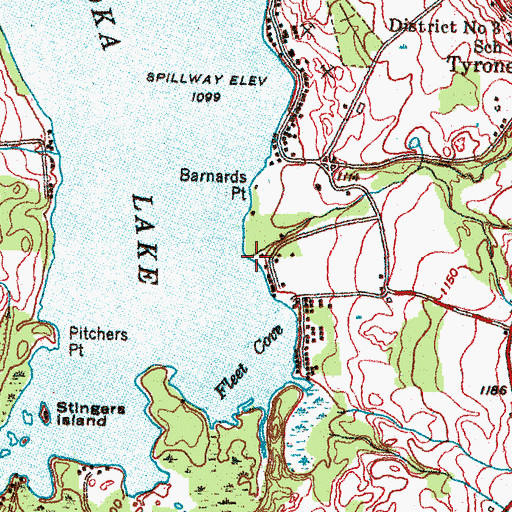 Topographic Map of Tobehanna Creek, NY