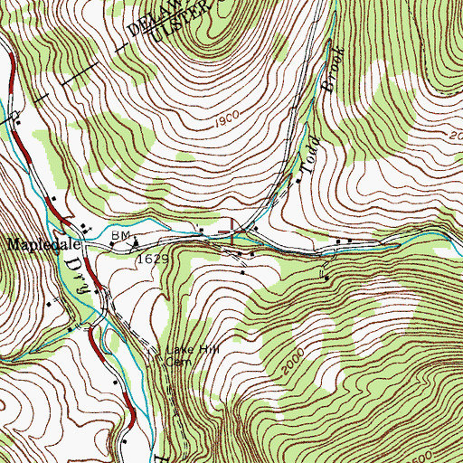 Topographic Map of Todd Brook, NY