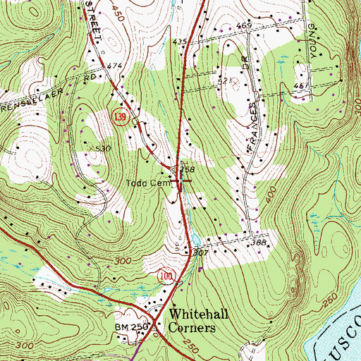 Topographic Map of Todd Cemetery, NY