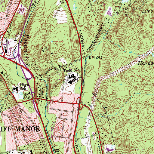 Topographic Map of Todd Elementary School, NY