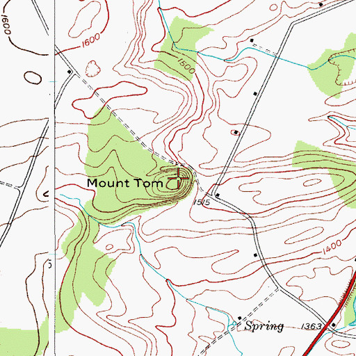 Topographic Map of Mount Tom, NY