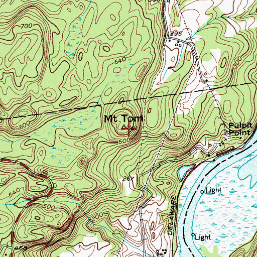 Topographic Map of Mount Tom, NY