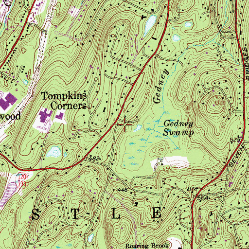 Topographic Map of Tompkins Corners, NY