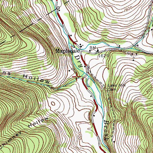 Topographic Map of Tompkins Hollow, NY