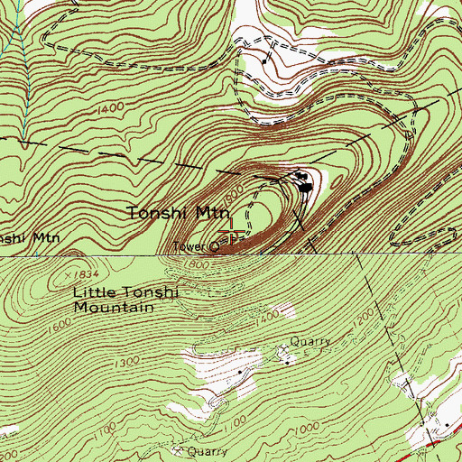 Topographic Map of Tonshi Mountain, NY