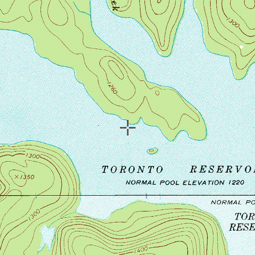 Topographic Map of Toronto Reservoir, NY