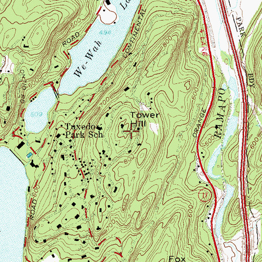 Topographic Map of Tower Hill, NY