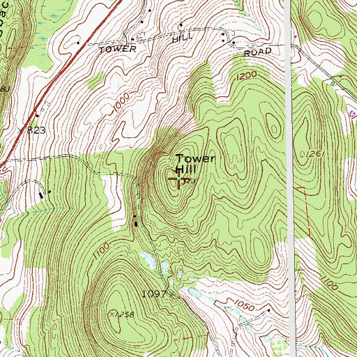 Topographic Map of Tower Hill, NY
