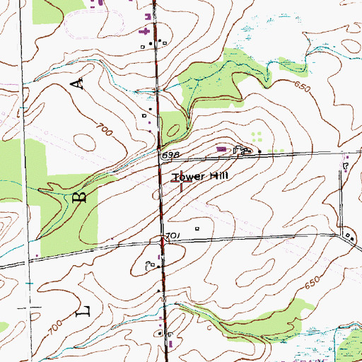 Topographic Map of Tower Hill, NY