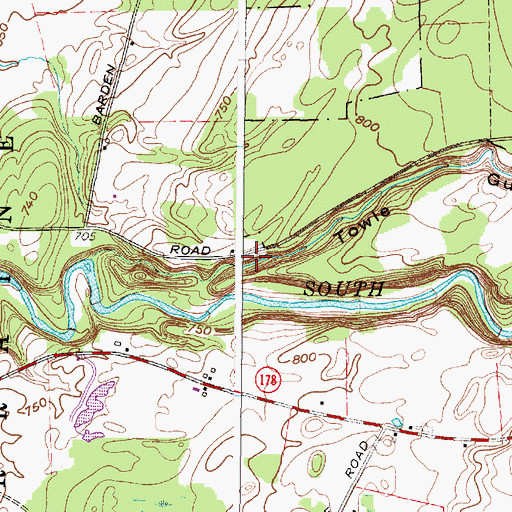 Topographic Map of Towle Gulf, NY