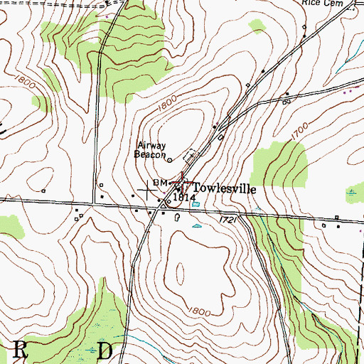 Topographic Map of Towlesville, NY