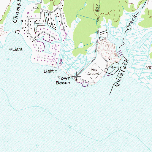 Topographic Map of Town Beach, NY