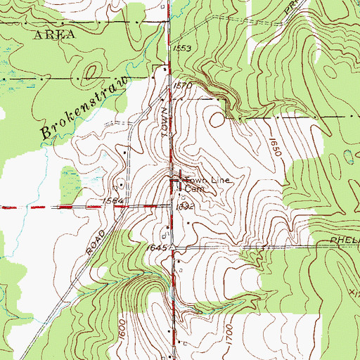 Topographic Map of Town Line Cemetery, NY