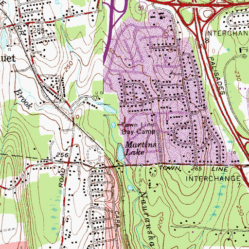 Topographic Map of Town Line Day Camp, NY