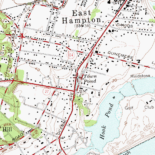 Topographic Map of Town Pond, NY